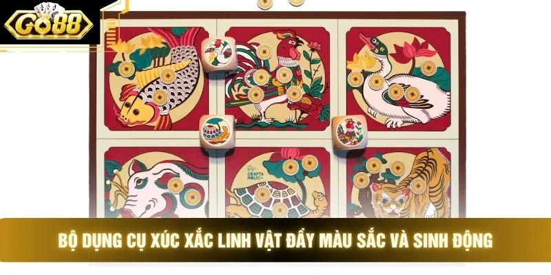 Bộ dụng cụ xúc xắc linh vật đầy màu sắc và sinh động